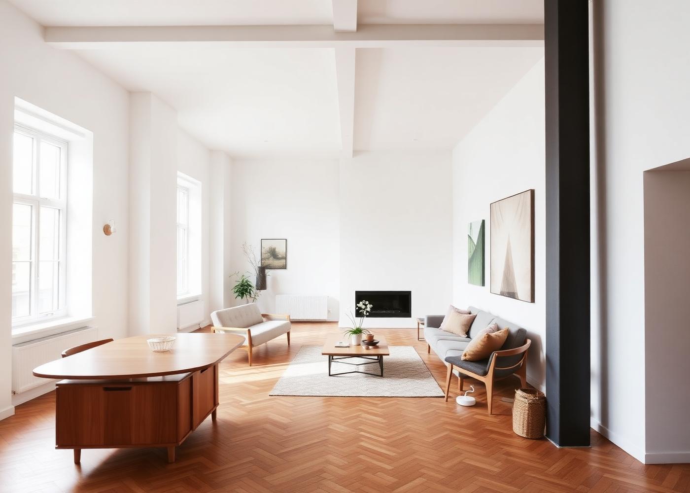 Renovierter Altbau-Wohnraum mit Parkett